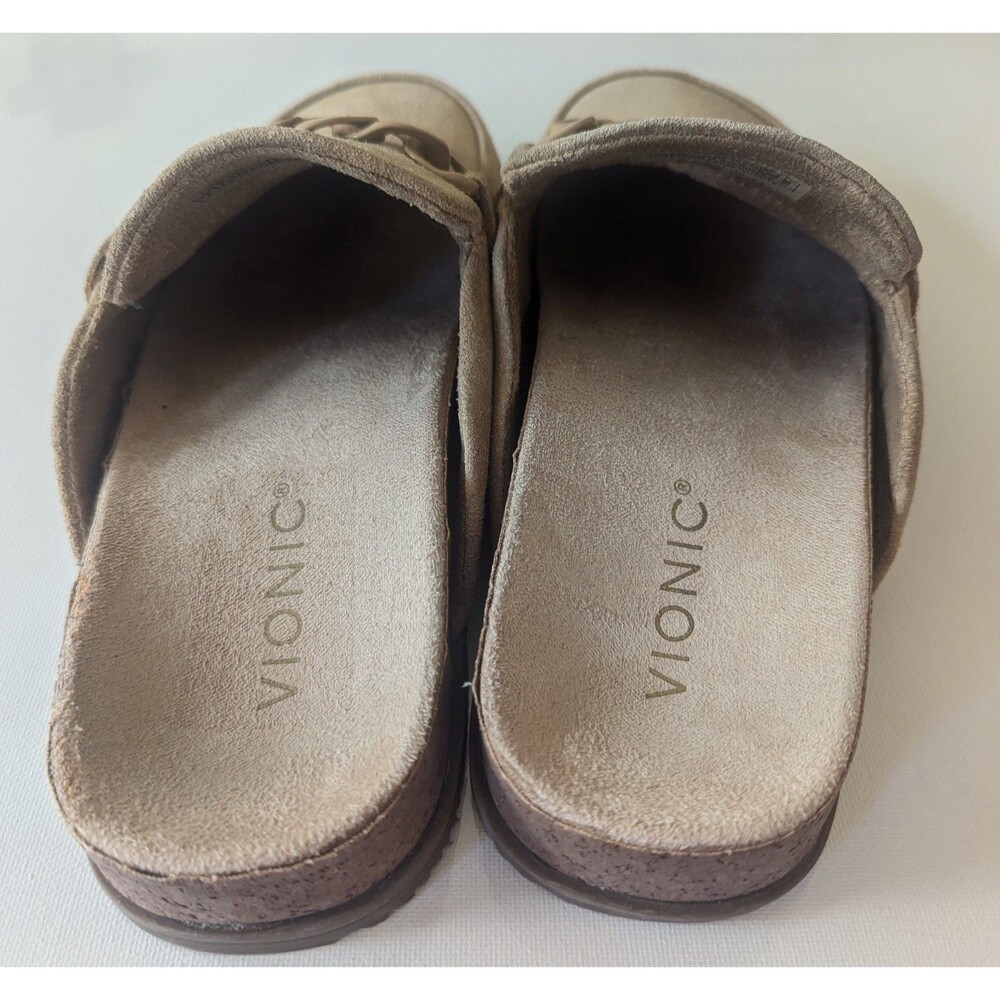 Vionic Georgie Women's Size 7 Slip On Shoes Tan Suede Mules Sandals - Picture 7 of 11